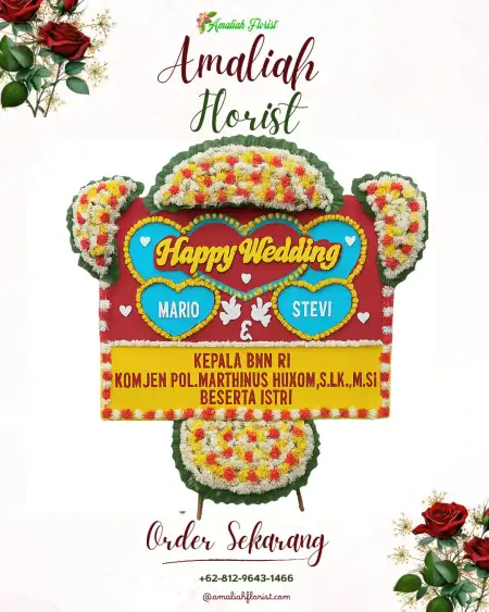 Papan Bunga Pernikahan Banama Tingang